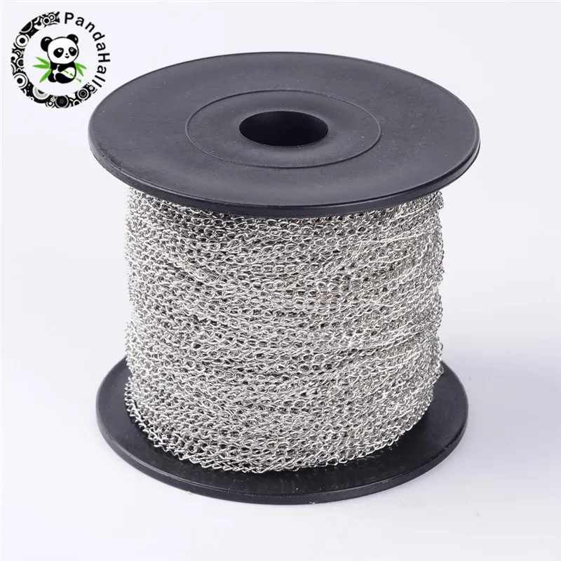 100 м/рулон 3x1,6 мм серебро золото Бронзовая Античная бронза красная медь твист железные цепочки для изготовления ювелирных изделий