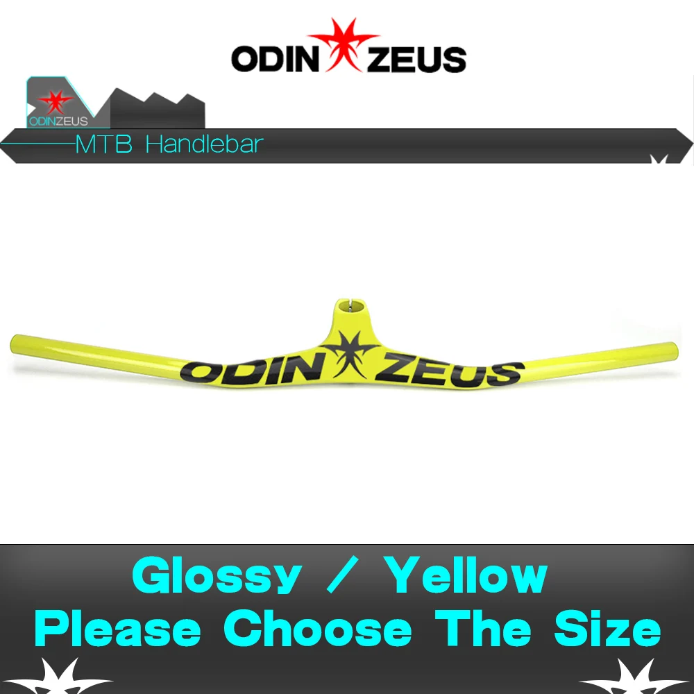 Glossy Yellow ODINZEUS MTB велосипедный стояк однообразный Интегрированный руль со стержнем 3K черный глянцевый/матовый углеродный руль для велосипеда - Цвет: Glossy Yellow
