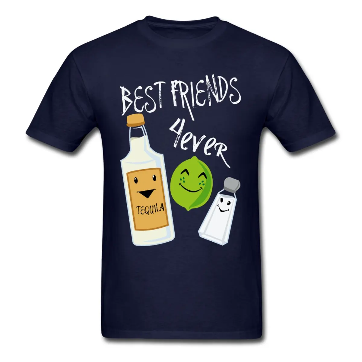 

Funny Men's T-Shirt Best Friends Forever Tequila Lime Salt O-Neck Fashion Casual High Quality Print T-Shirt