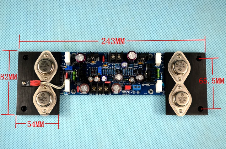 Справочная схема KSA50 2 пары MJ15024 MJ15025 0 канал 180 Вт + Высокая мощность MJ01 Золотое