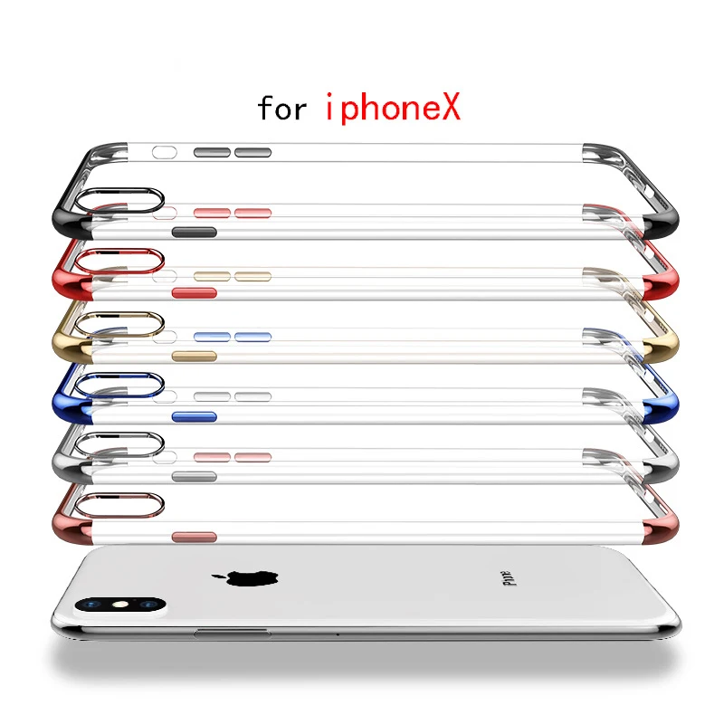 Роскошный мягкий ТПУ чехол для iPhone X 7 8 прозрачный кремний 6 6s Plus 10 ультра тонкий