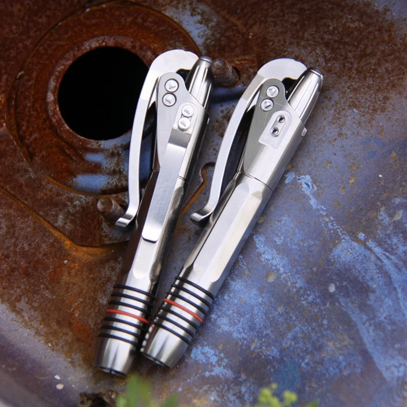 Beli Titanium Siphon Pen Kuningan Tembaga EDC Polishing Taktik Mikro Teknologi Ukiran Multifungsi Pertahanan Diri Luar Ruangan Hadiah Pena