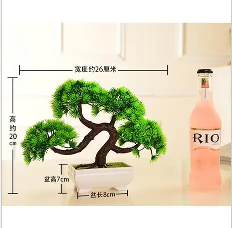 Лидер продаж пластиковые искусственные растения в горшке бонсай сосновые