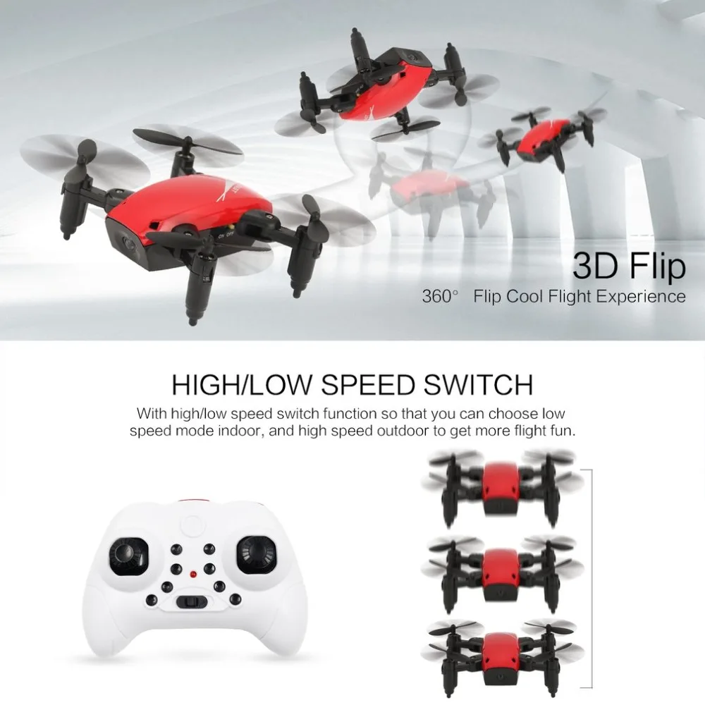 S9/S9W(камера) drone2.4 g мини складной Дрон 360 градусов флип один ключ возврат Безголовый режим H/L переключатель скорости RC Квадрокоптер с светильник
