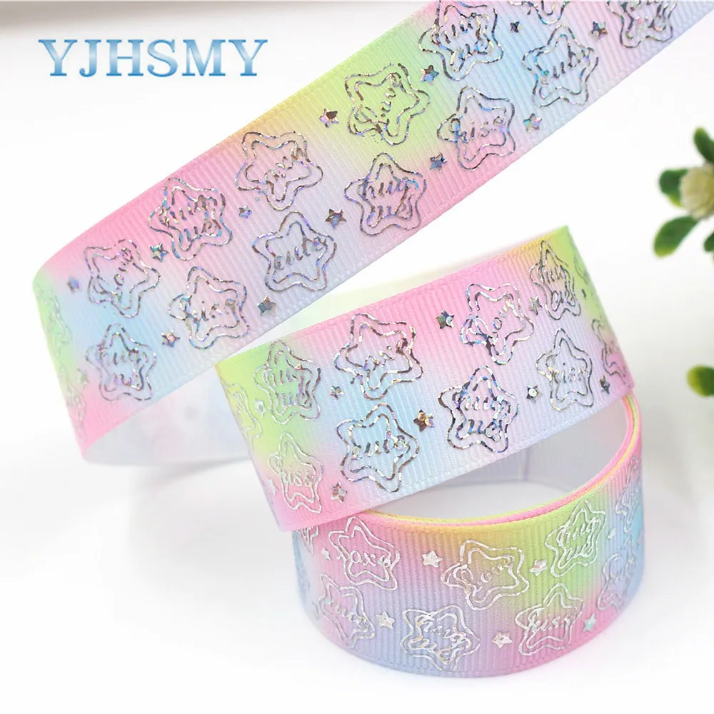 YJHSMY G-18609-385 25 мм 10 ярдов лазерная серебряная в форме сердца с принтом love корсажная