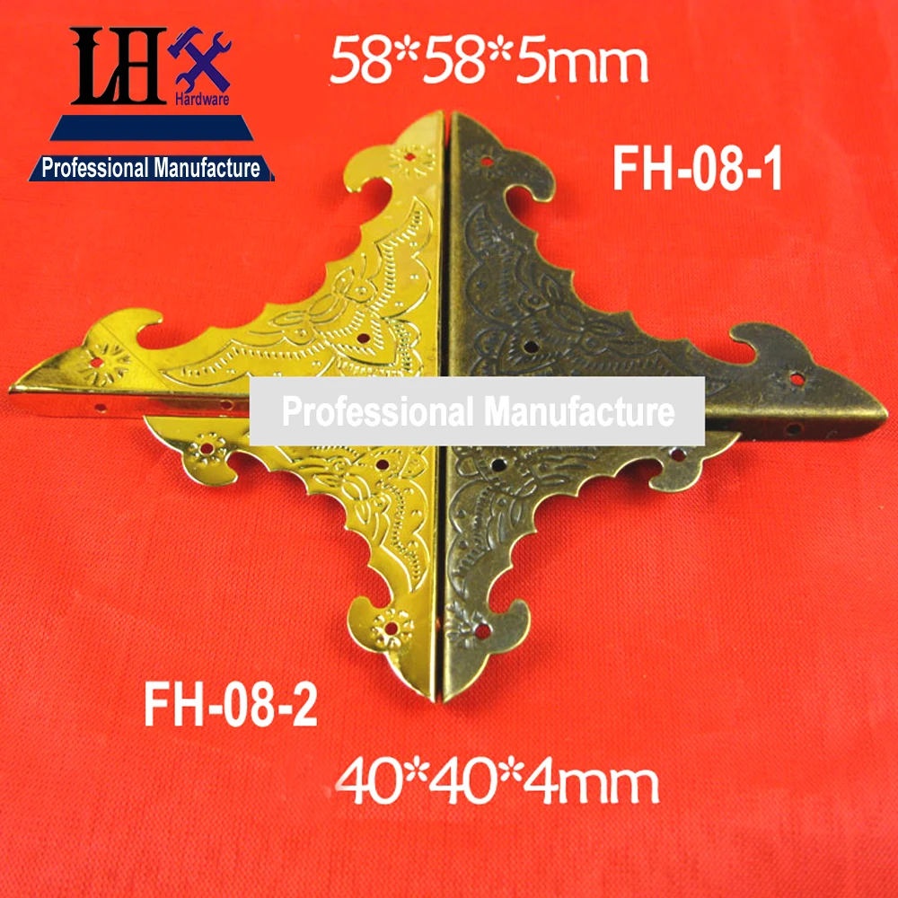 P0FH08 1 40*4mmHardware 4 шт. 2 цвета антикварный угол упаковочный пакет Неломающийся