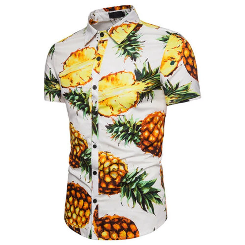 Men's Hawaiian Casual Button Down Shirt Short Sleeve 3d Printed Flower Tropical Beach Holiday Aloha | Мужская одежда