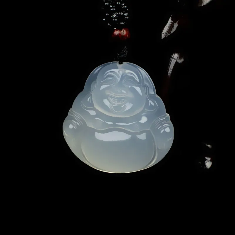 Натуральный подлинный Австралийский ледяной вид нефритовый кулон Будды maitreya