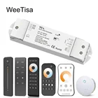 Регулятор яркости для светодиодных лент CCT, беспроводной Радиоконтроллер для одноцветных LED лент CT, 2,4G, дистанционное управление, 2 канала, WW, CW, 12 В, 24 В, 36 В, V2-L