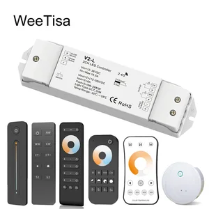 Регулятор яркости для светодиодных лент CCT, беспроводной Радиоконтроллер для одноцветных LED лент CT, 2,4G, дистанционное управление, 2 канала, WW, CW, 12 В, 24 В, 36 В, V2-L