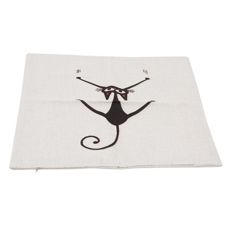 Красивый милый кот декоративная наволочка хлопок льняная Подушка с узором в виде квадратов крышка размером