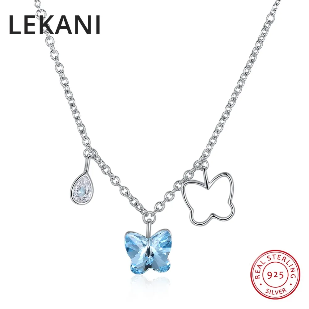 LEKANI кристаллы от Swarovski Бабочка ожерелья с подвесками и кисточками милые
