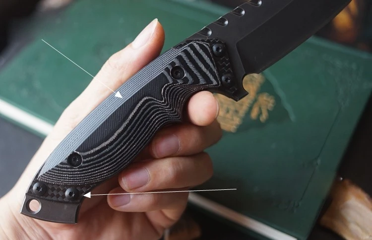 Очень острый Бронзовый/вареный D2 нож для выживания на открытом воздухе