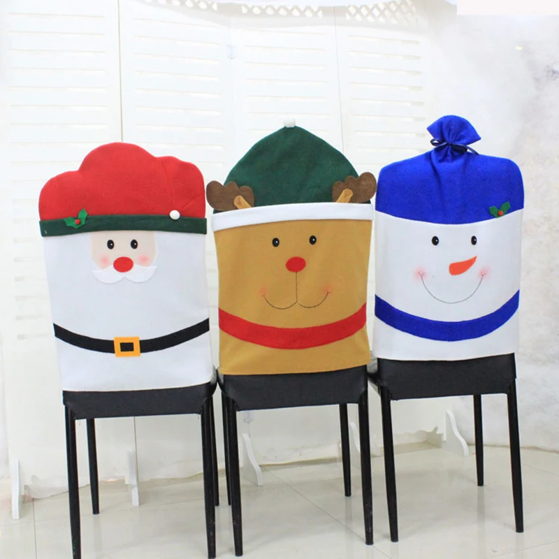 1 Шт./компл. Рождество Крышка Стула Обычные Шляпы Стул Покрытия Санта Симпатичные