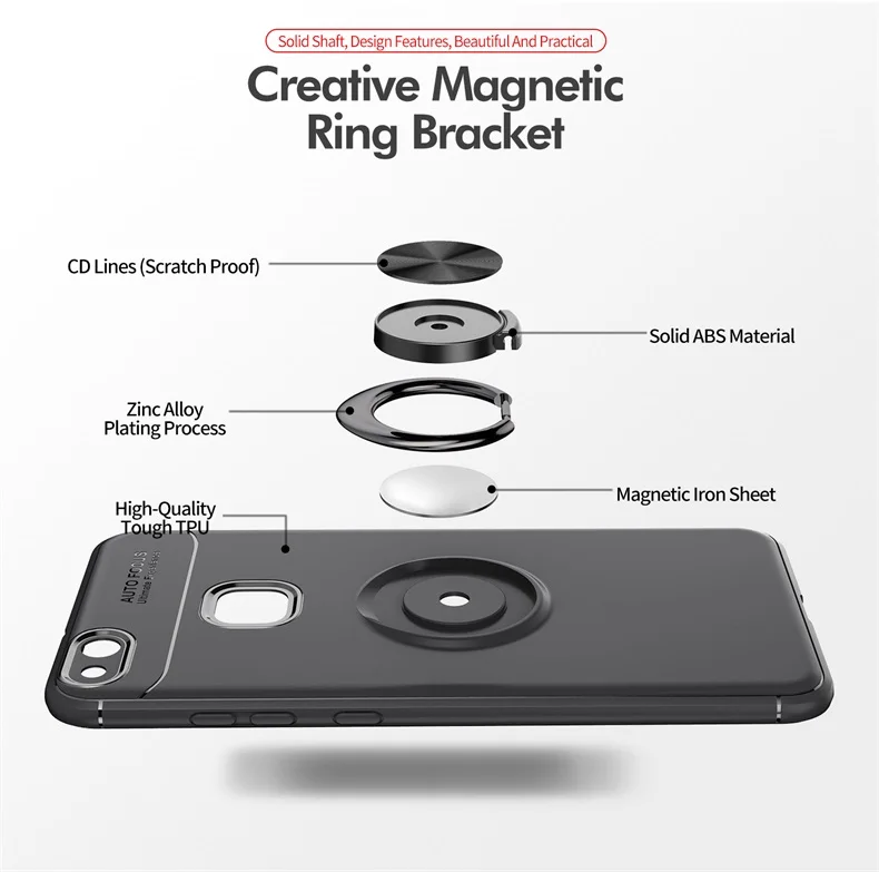 360 Вращающийся на палец чехол-подставка с кольцом для huawei P10 Lite P 10 Plus Автомобильный кронштейн задняя крышка для huawei P10 Lite мягкий чехол для телефона из ТПУ