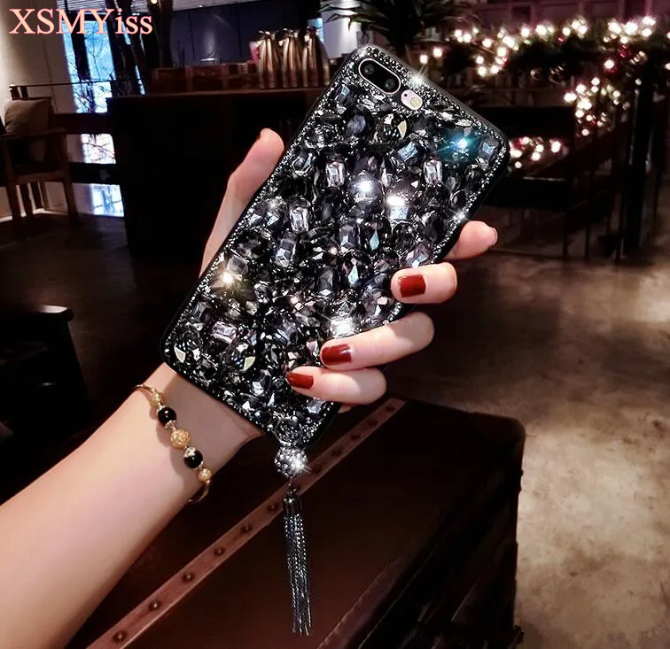 Bling ювелирное Стразы С кристалалми и стразами мягкая задняя подвеска чехол для телефона чехол для iPhone 11 Pro MAX X 6s 7 8 Plus 5 XR Xs Max