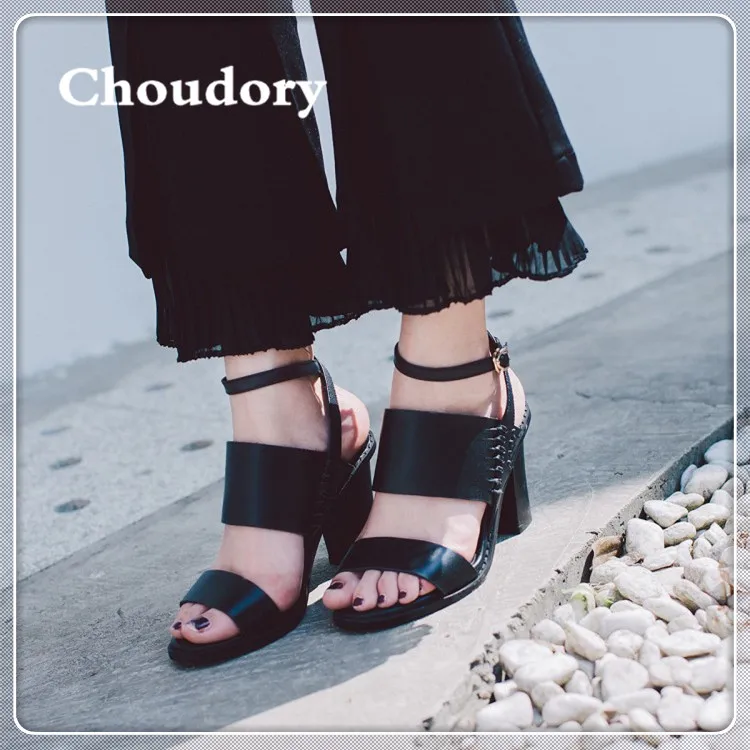Choudory рим нью кожа гладиатор сандалии женщин 2017 летом сексуальная толстые Высокие