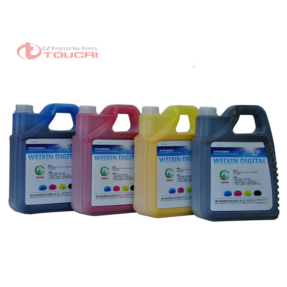 Низкий запах CMYK 4 бутылки/лот Konica KM512 MN 14pl главный растворитель чернил для