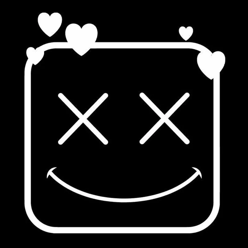 15 см * 16 5 Monster Face Icon Happy Love наклейка для автомобиля Стайлинг черный/серебристый S3