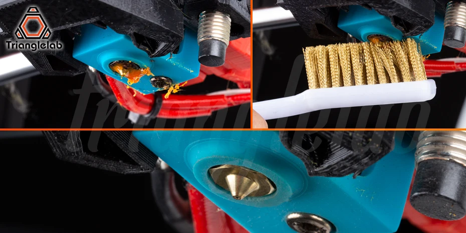Trianglelab медная проволочная зубная щетка медная щетка ручка 3d печать er насадка для чистки горячей кровати Чистка 3d печать Чистка
