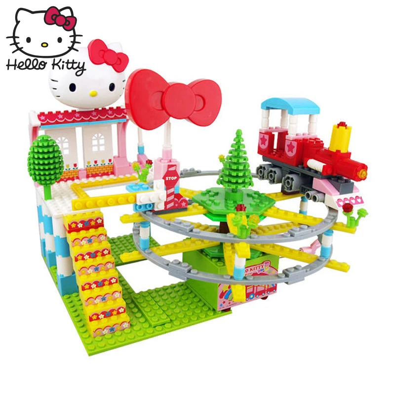 Hello kitty мини-блок парк развлечений кирпичные строительные блоки игрушки для детей