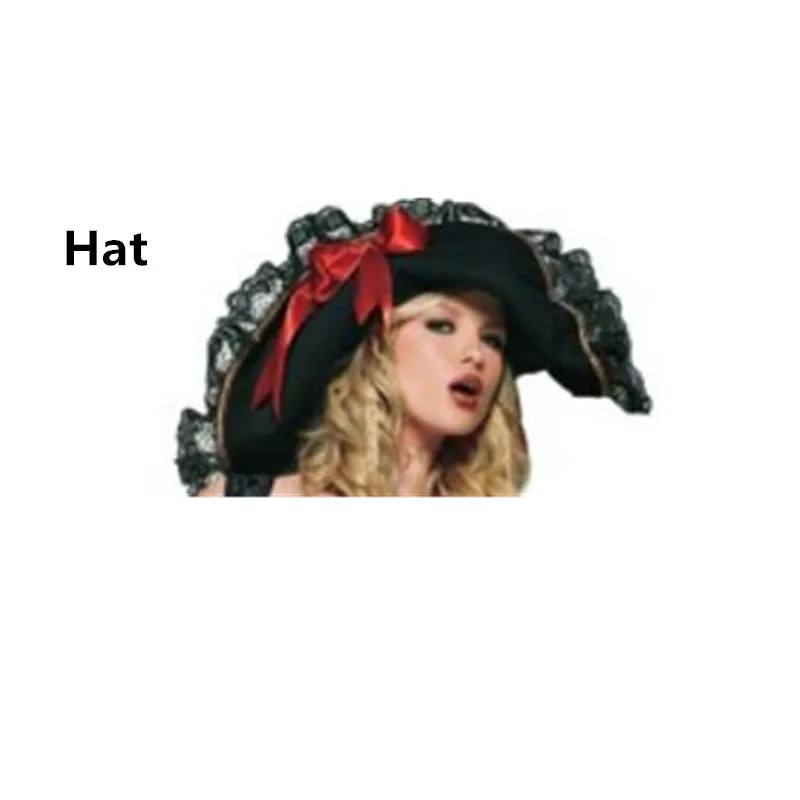 Hat Костюм пирата для женщин; женская шляпа пиратов; ожерелье для женщин; костюм пирата для косплея на Хэллоуин - Цвет: Hat