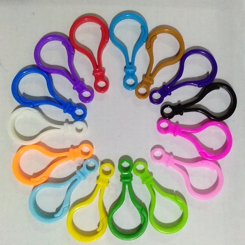100 Шт./лот Смешанный Цвет Падение Формы Пластиковый Ключ Омар Застежками Крюк 5x2.6