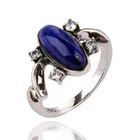 Женское кольцо Дневники вампира, Ювелирное Украшение из стерлингового серебра 925 пробы с лазуритом