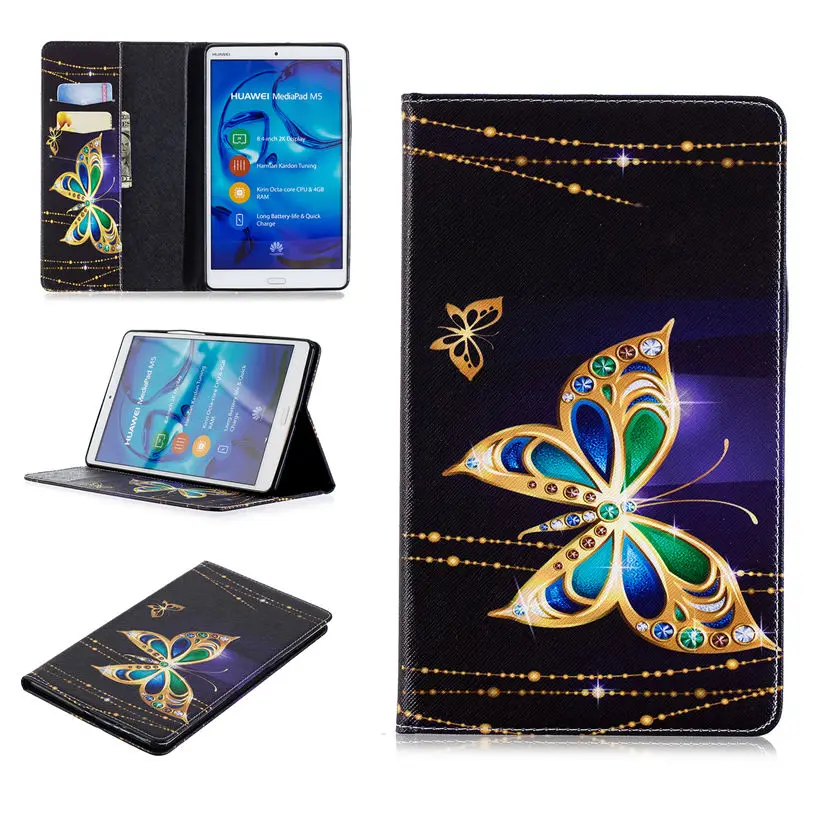 Чехол для huawei MediaPad M5 8,4 SHT-AL09 SHT-W09 8," Smart Cover Funda Tablet Модный чехол с пандой и совой+ пленка+ стилус