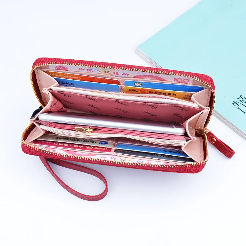 Модные женские кошельки кожаный кошелек с длинной молнией женский клатч на