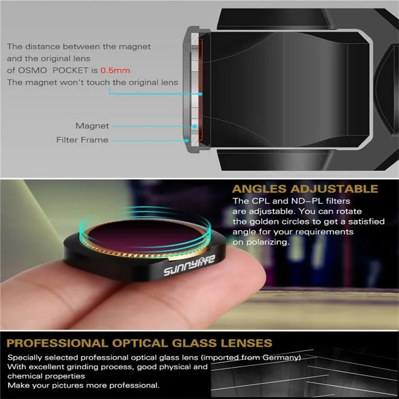 Профессиональный карманный фильтр для объектива камеры DJI OSMO CPL ND-PL ND4 ND8 ND ND16 ND32 ND64