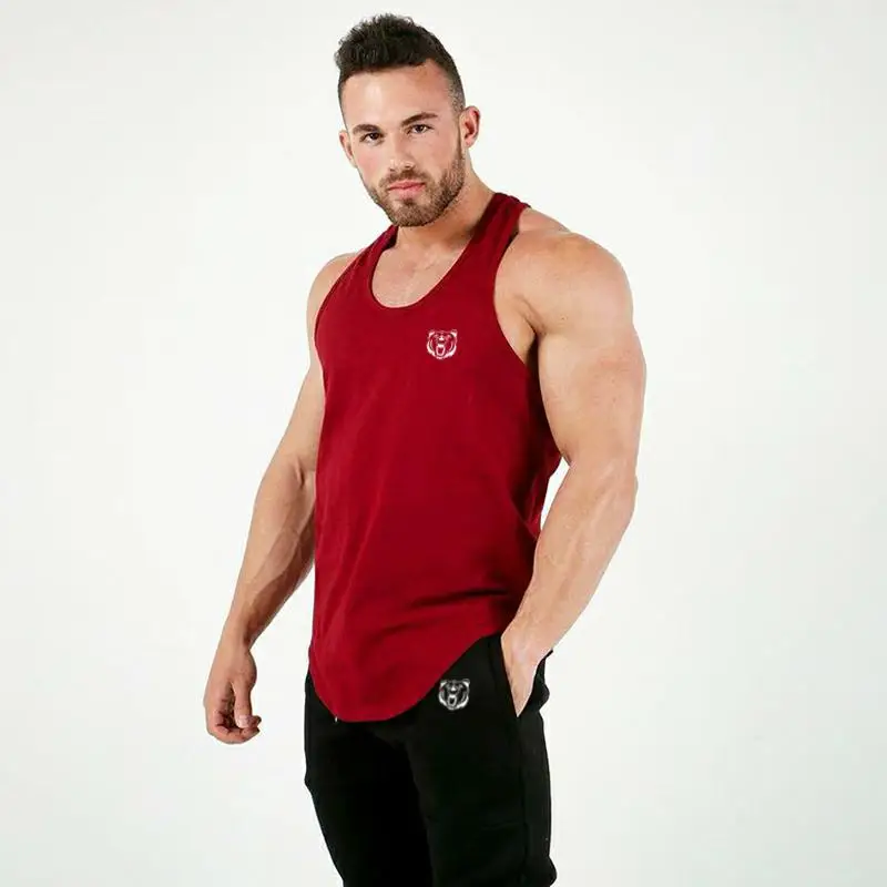 Мужская майка для фитнеса из хлопка с коротким рукавом и круглым вырезом | одежда