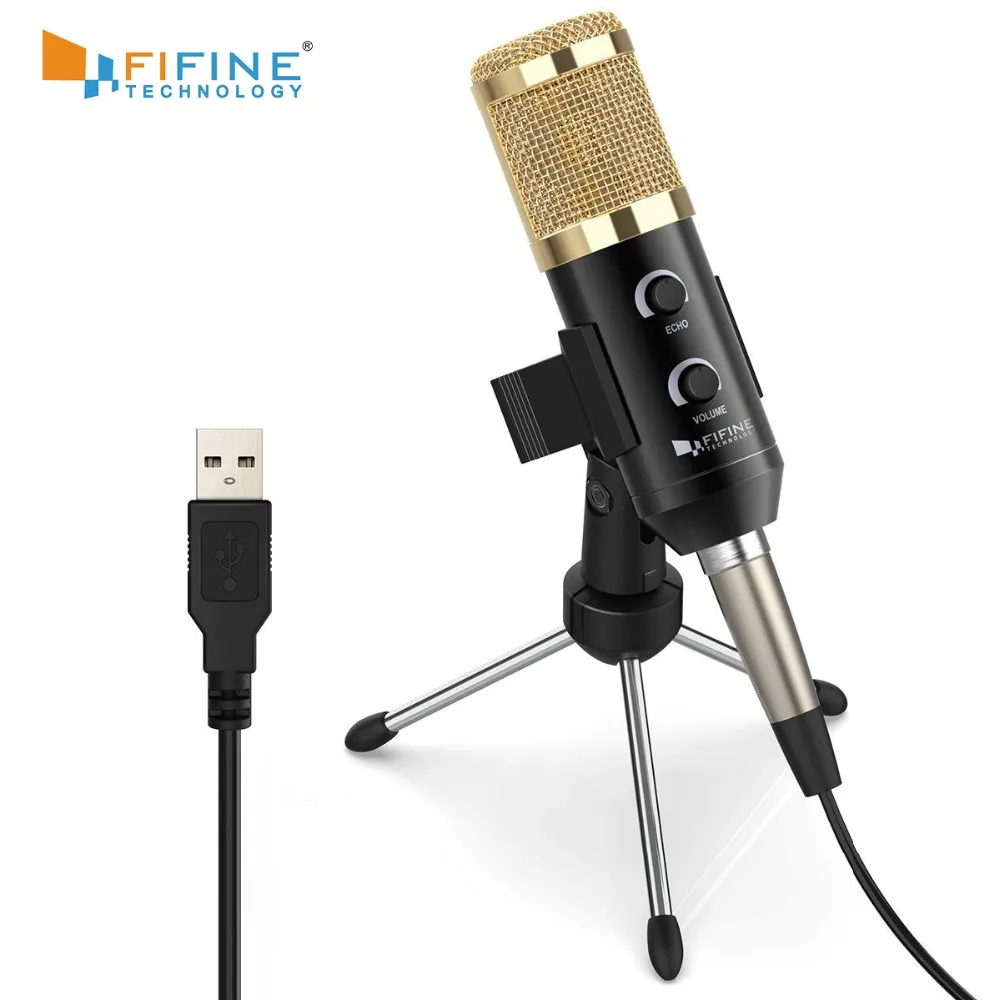 Конденсаторный микрофон FIFINE k058 со штативом и зажимом USB-разъем подходит для ПК
