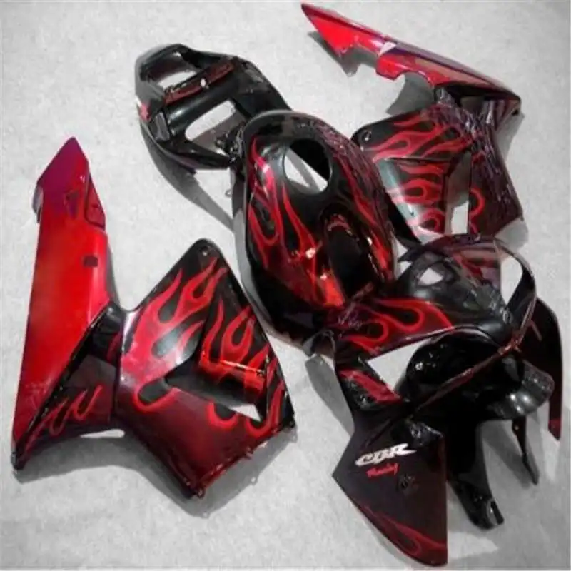 

F5 2005 2006 Parts CBR 600 RR F5 05 06 red flame black Motorcycle Fairing Set (Injection molding) ST66