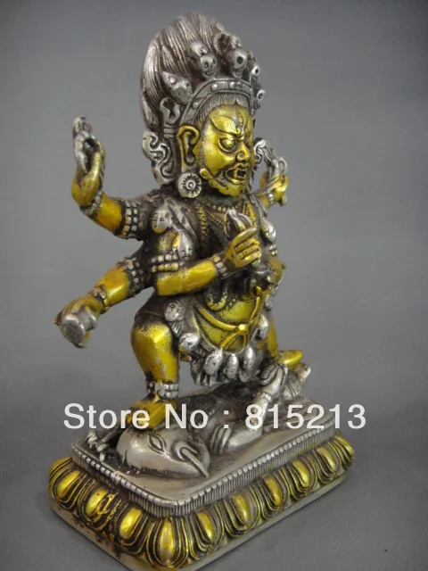 Wang 000329 китайская Медь Бронза четыре оружие Avalokitesvara * Kwan-Yin Guan Yin Будда | Дом и сад