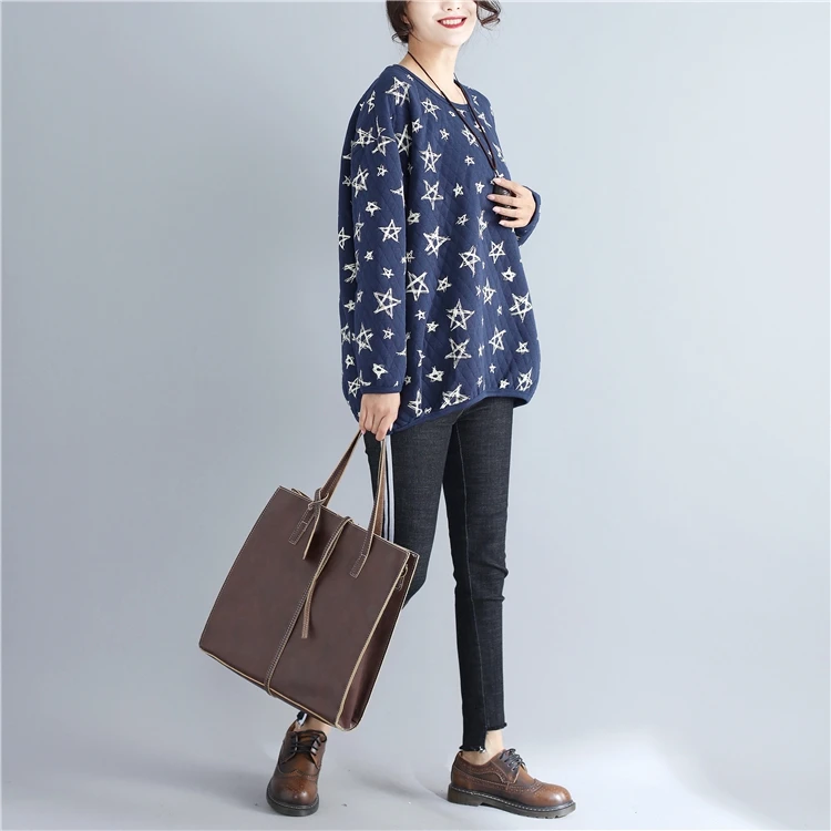 Женская утолщенная хлопковая толстовка размера плюс с рукавом летучая мышь