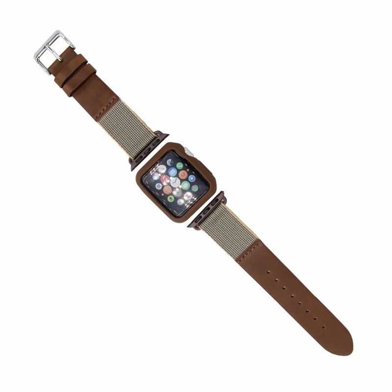Кожаный ремешок для часов с чехлом Apple Watch Iwatch 42 мм/38 мм модный пряжкой мужчин и