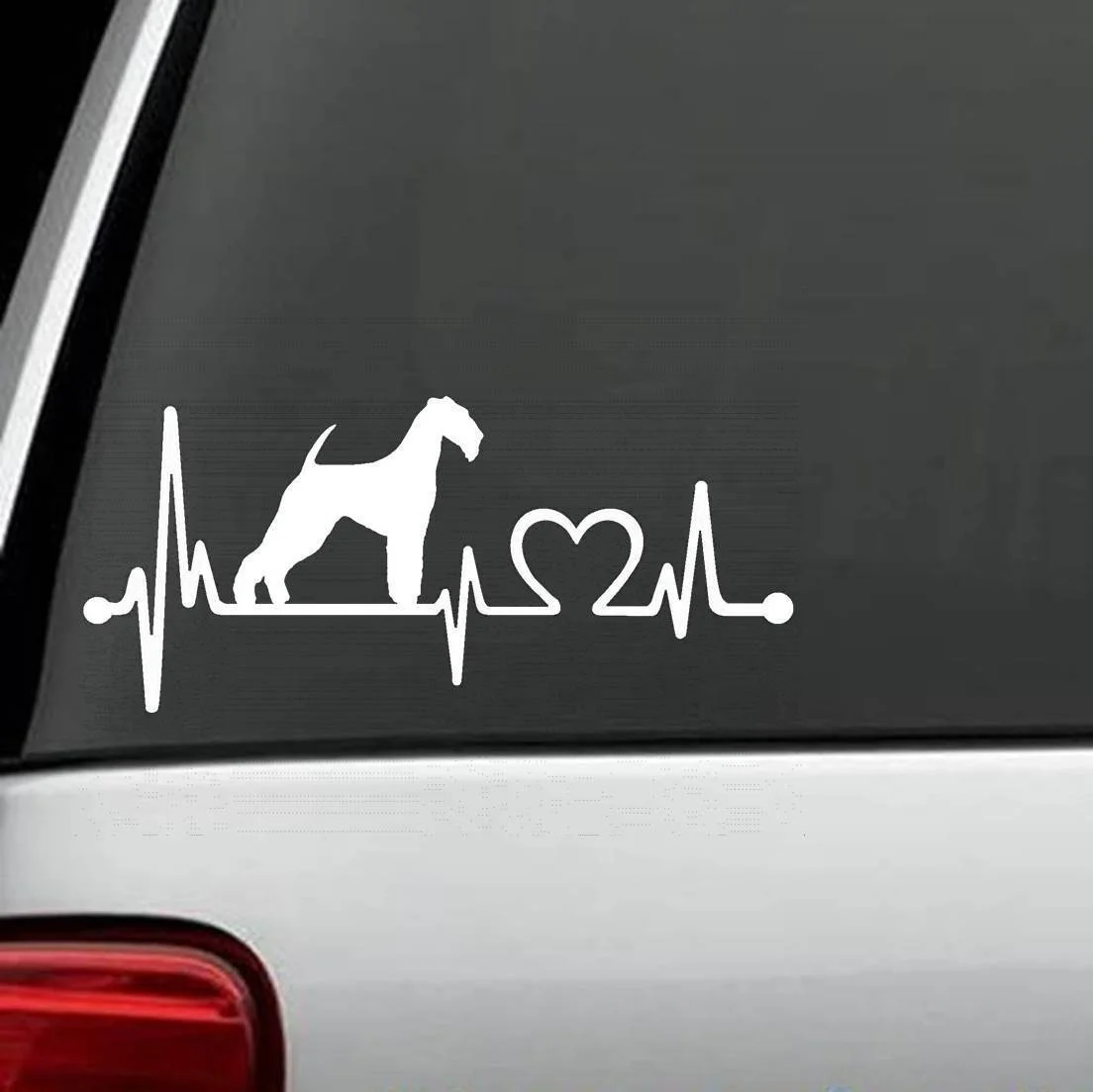 Для Airedale Terrier Dog Heartbeat Monitor Наклейка Bingley Waterside автомобильный Стайлинг|Наклейки на