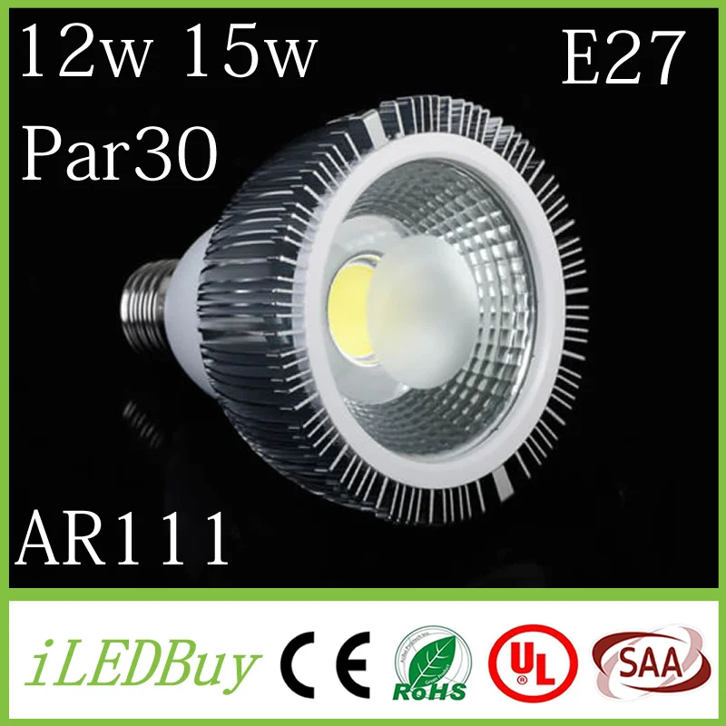 AC110 240V AR111 Светодиодная точечная лампа 12 Вт 15 Par30 теплая Природа холодный белый COB