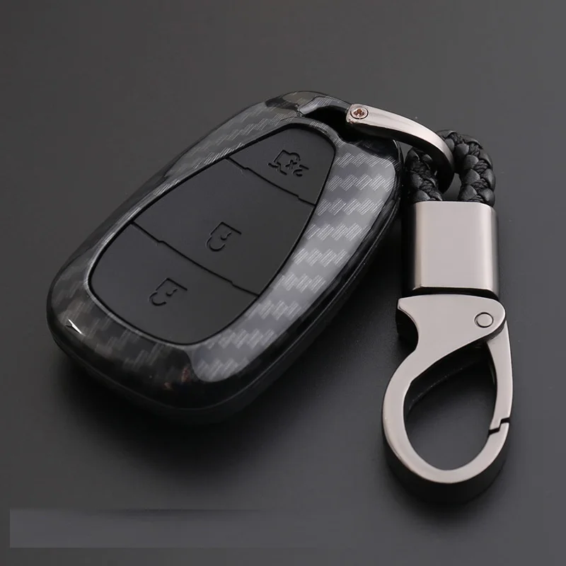 B Carbon Black Автомобильный держатель для ключей на сумку из углеродного волокна с принтом для CHEVROLET MALIBU EQUINOX CRUZE CAMARO аксессуары - Название цвета: B Carbon Black