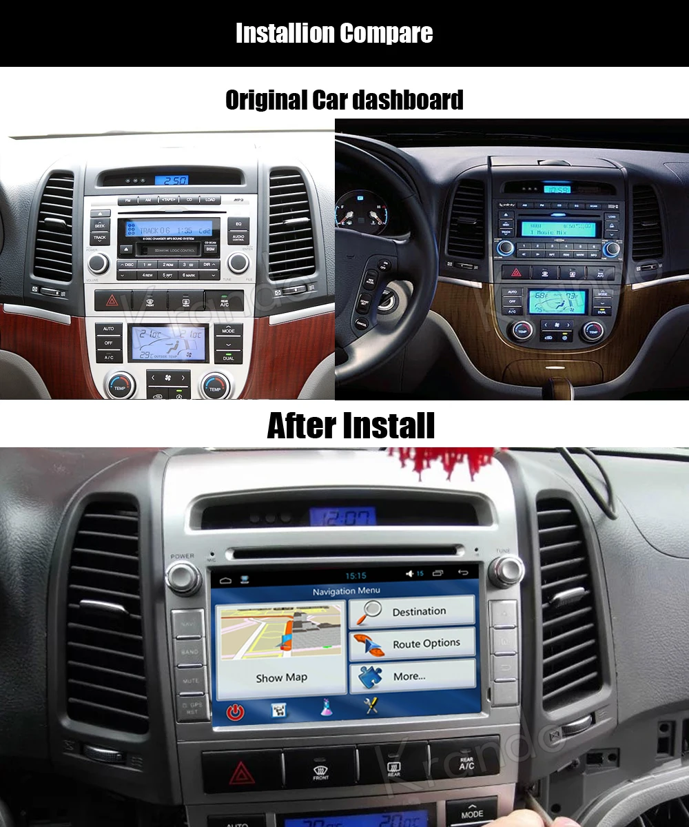 Krando Android 8 0 автомобильный Радио gps dvd плеер навигационная система для hyundai santa fe 2006