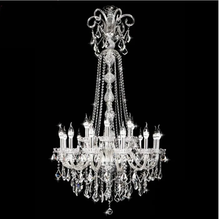 Длинная хрустальная люстра большой фойе светильник современная мода гостиная