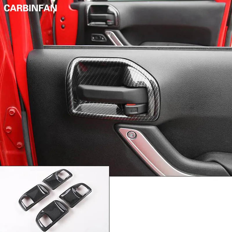 ABS 4 дверная ручка крышка чаши наклейка шт./компл. для Jeep Wrangler JK 2011 2012 2013 2014 2015 2016 2017