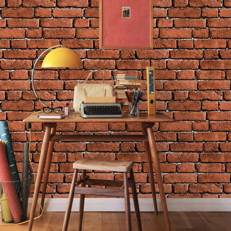 Бесплатная доставка современные китайские 3D стерео обои из серого кирпича