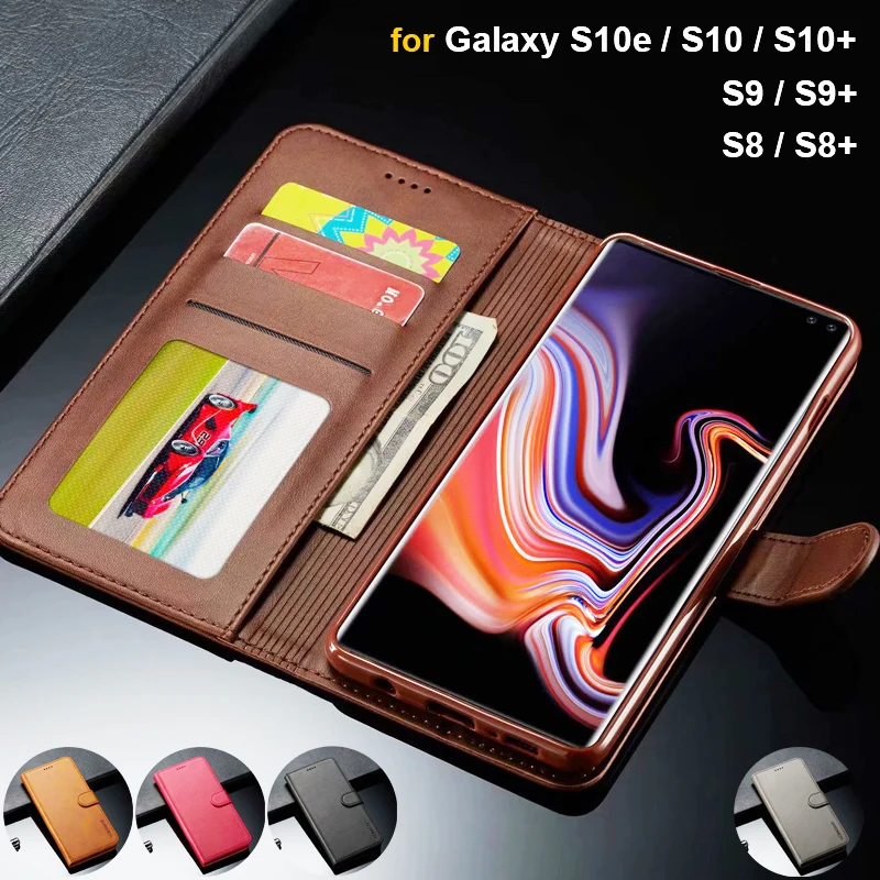 Чехол для Samsung Galaxy S10e S10 S9 S8 Plus кожаный чехол с магнитной застежкой кошелек