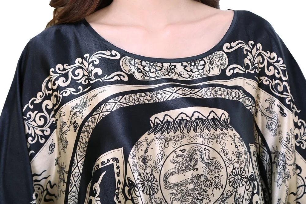 Халат женский из искусственного шелка юката ночная рубашка одежда для сна один