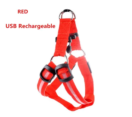 Red USB C05 нейлоновый светодиодный жгут безопасности для домашних животных, мигающий светильник, светодиодный жгут на грудь для собак, регулируемый светодиодный ошейник для собак, жилет, зарядка от аккумулятора/usb - Цвет: Red USB