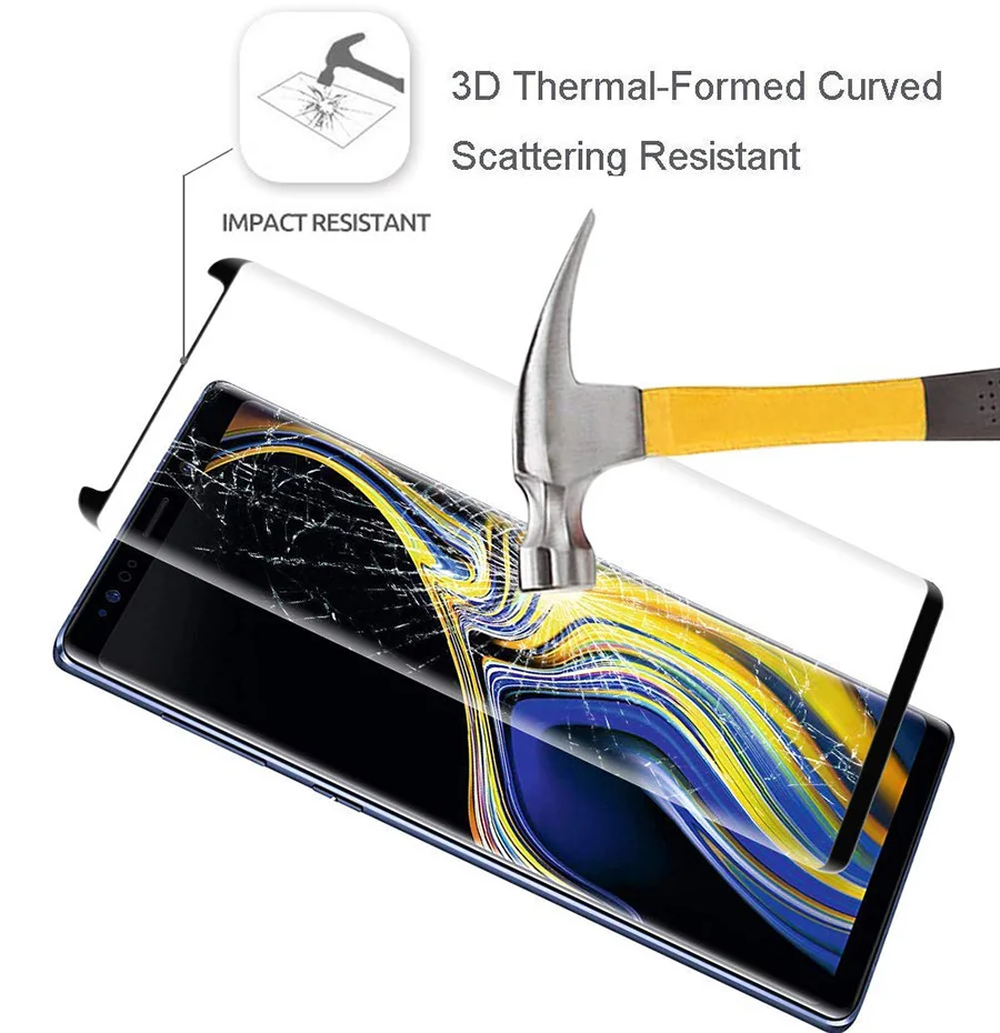 Для samsung Galaxy Note 9 Примечание 8 Экран протектор Стекло полное покрытие 3D закаленное