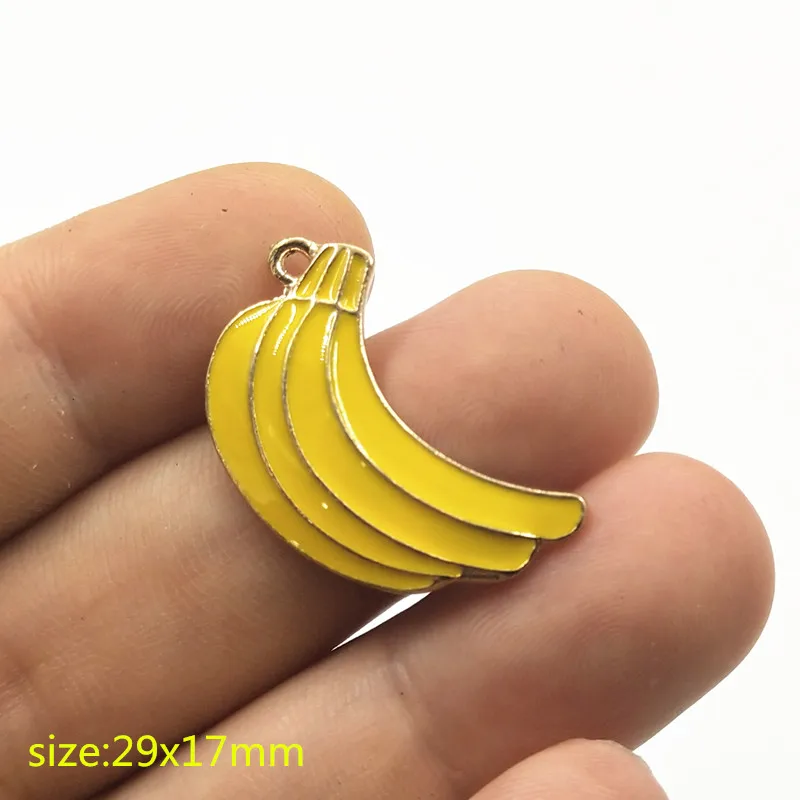 10 шт. эмалевые подвески в виде бананов ожерелье из для сережек Ювелирная
