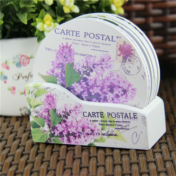 6 шт./компл. цветные деревянные подставки в европейском стиле коврики для